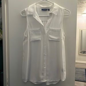White sleeveless blouse